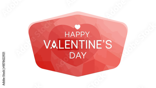Happy Valentine's Day Greeting Card with Red Crystal Heart Shape