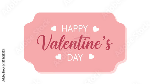 Happy Valentine's Day text with hearts on a pink background, ideal for romantic celebrations and greetings