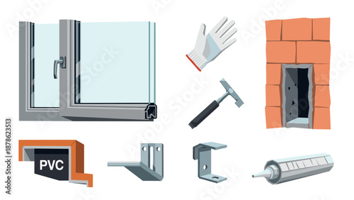 Modern construction tools and materials for window installation