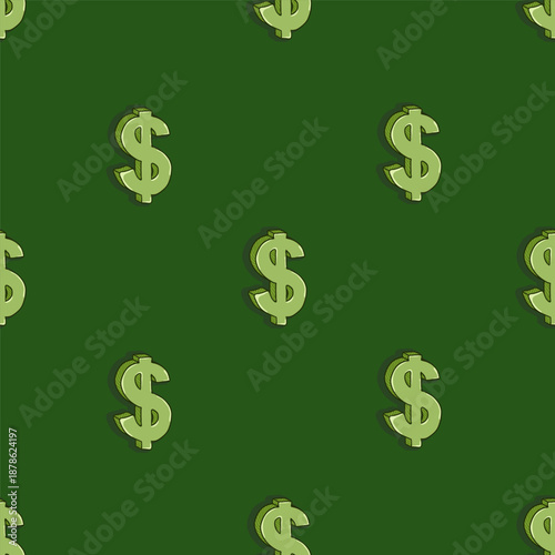 Seamless Pattern with Dollar Signs