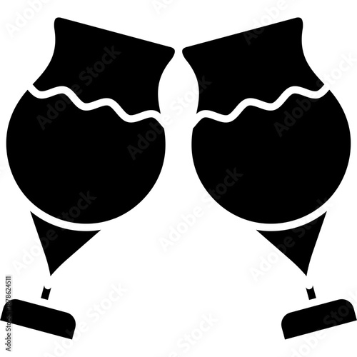 Wine Glasses Icon Vector Element