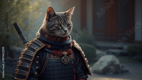 Samurai style cat