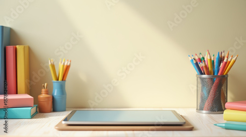 Organized Composition For Education And Creativity On A Neutral Background.