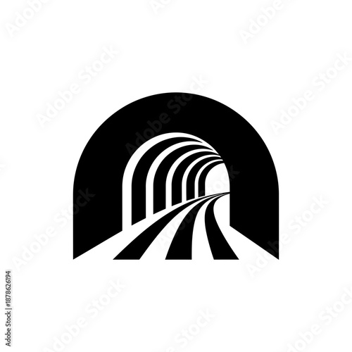 Tableau sur toile Modern tunnel illustration with perspective view