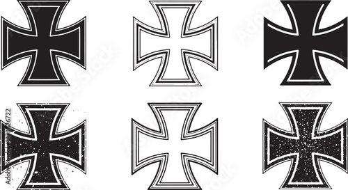 Iron cross symbol vector set Vector