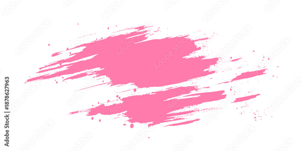 Obraz premium Vector abstract grunge paint splash pink brush stroke on white background 