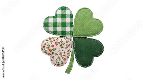 Four-Leaf Clover with Different Fabric Patterns