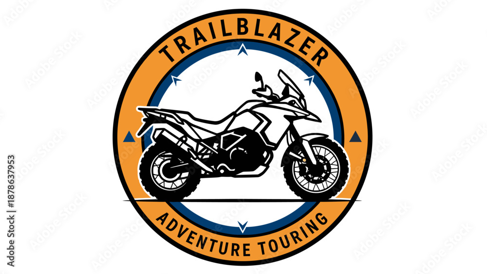 Obraz premium Trailblazer Adventure Touring Logo A Dynamic Emblem for Motorcycle Enthusiasts and Exploration