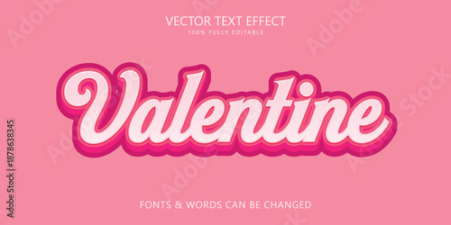Happy valentine day typography handwritten editable text effect.
