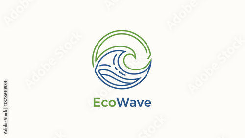 EcoWave Logo Design with Wave Symbol.