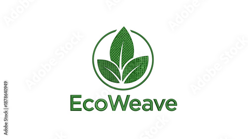 EcoWeave Logo with Green Leaves Design.