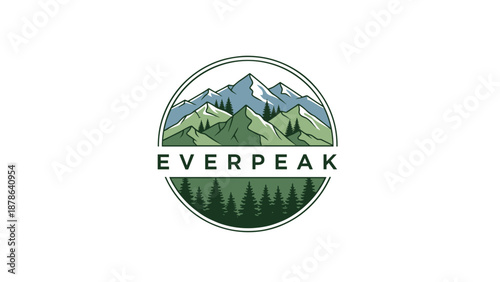 Everpeak Logo with Mountain Landscape Design.