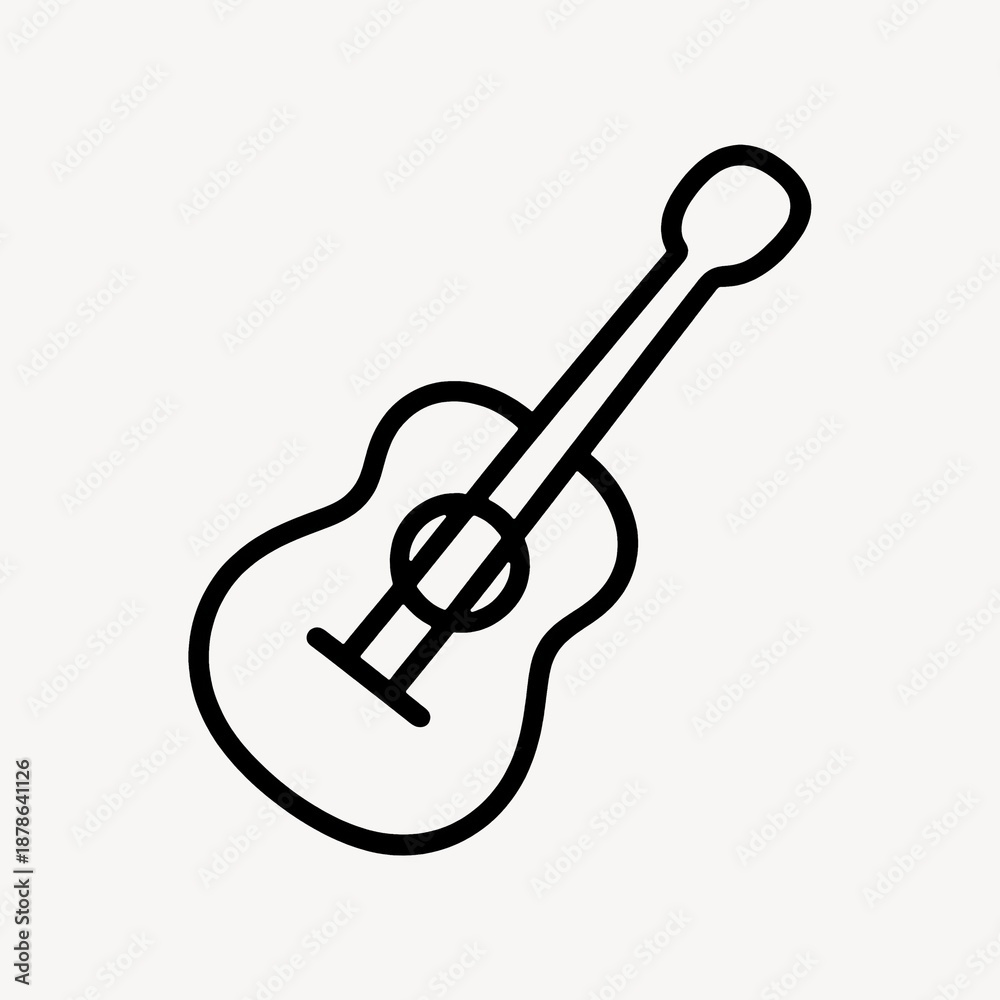 Naklejka premium Simple guitar line illustration.