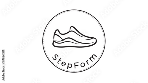 Simple Line Drawing of a Shoe.