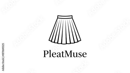Simple Line Drawing of a Pleated Skirt.