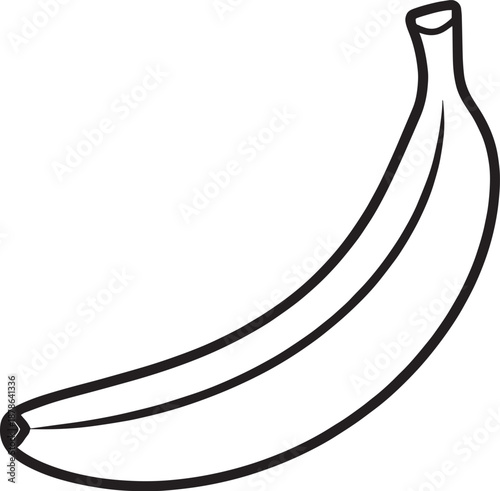 Banana Fruit Silhouette Outline Vector Icon – Minimal Flat Black Line Design
