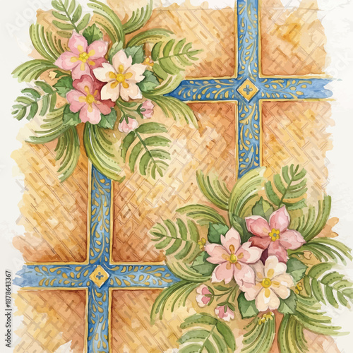 floral allover print design for creating saree 