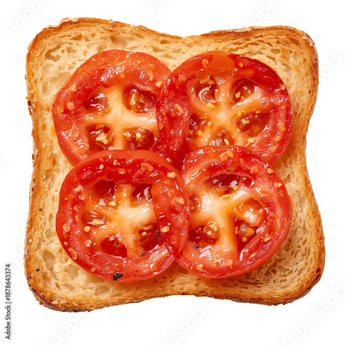 Fresh Bread Topped With Sliced Tomatoes Ready for a Meal or Snack
