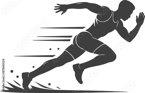 Running Athlete Silhouette Speed Motion