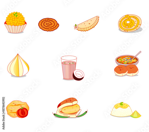Indian Maharashtrian Food Icons