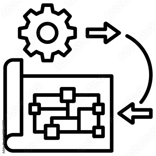 Reengineering Simple and clear vector icon illustrating an essential idea or function