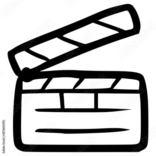 doodle clapperboard illustration hand drawn outline vector