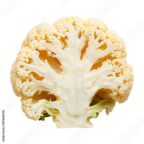 Fresh Cauliflower Cut Showing Details of Texture and Shape in a Kitchen Setti...