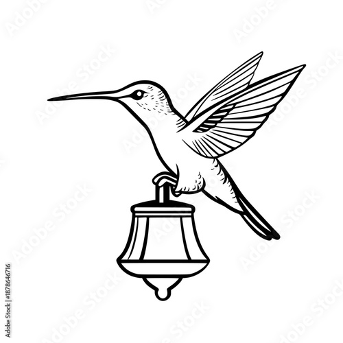 Elegant Hummingbird Feeder | Clean, isolated vector art for creative projects.