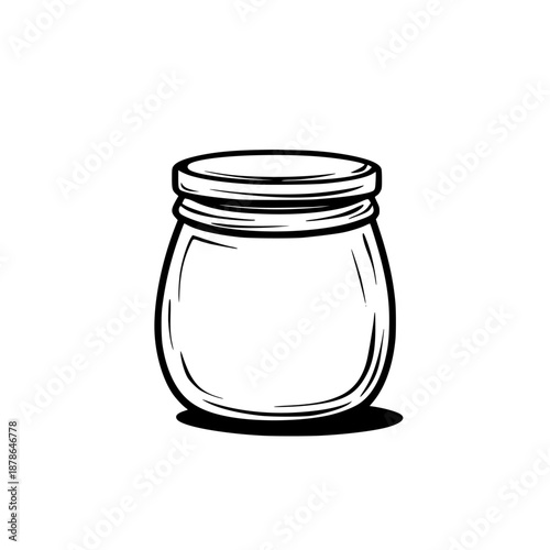 jar jam sits table simple clean design. | Clean, isolated vector art for creative projects.