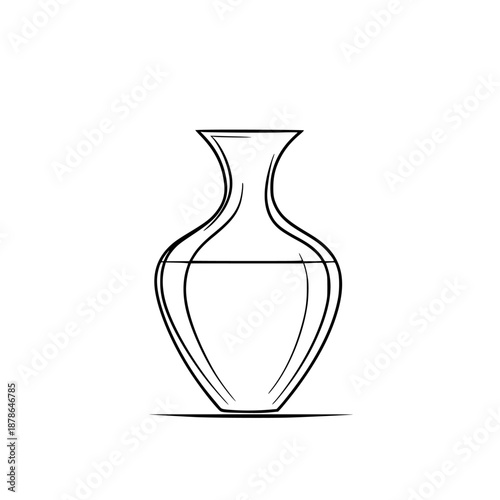Elegant Line Art Vase, Simplistic, Minimalist Design | Clean, isolated vector art for creative projects.