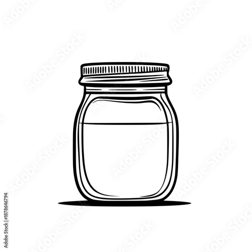 Timeless Elegance - Minimalist Jar Sealer | Clean, isolated vector art for creative projects.