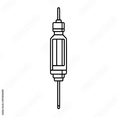 Elegant, monochrome illustration kebab injector. | Clean, isolated vector art for creative projects.