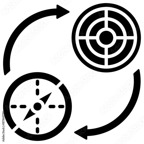 Strategic Pivot Simple and clear vector icon illustrating an essential idea or function