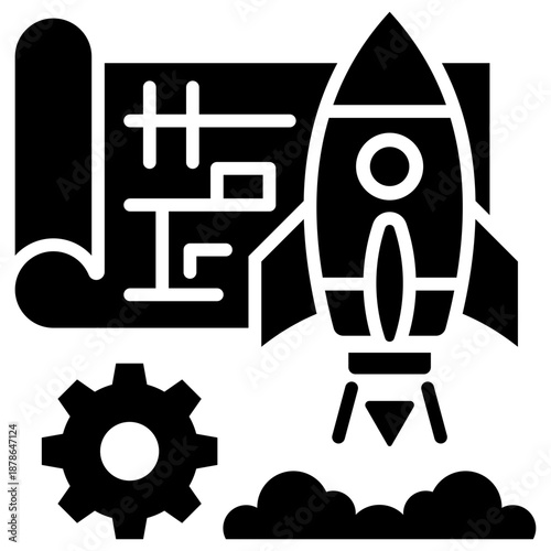 Implementation Simple and clear vector icon illustrating an essential idea or function