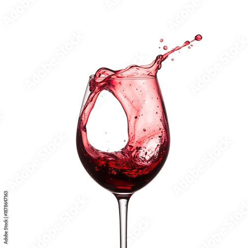 Red Liquid Splashes in a Glass While Sunlight Shines on a Kitchen Counter