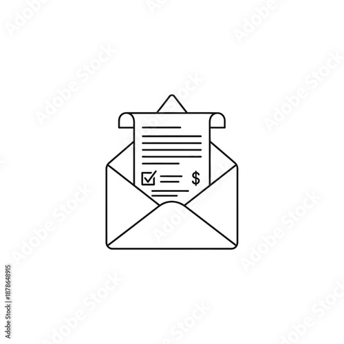 Business Letter with Document and Envelope for Corporate Communication