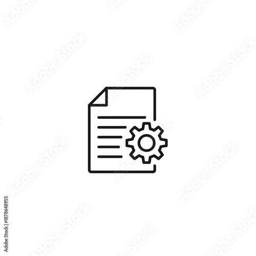 Business Document with Gear Icon Representing Settings and Data Management