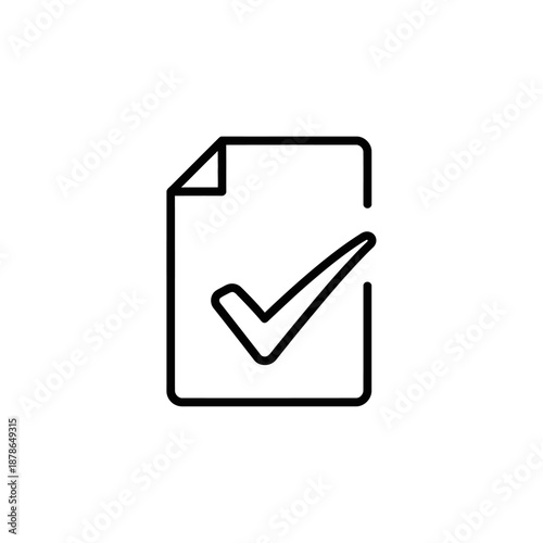 Checklist Document Icon for Task Completion and Verification Concepts