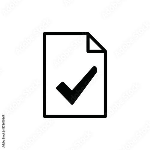 Close-Up of a Checkmark on a Document for Quality Verification and Approval