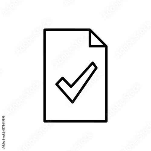 Close-up of a checkmark on a white document page emphasizing accuracy and approval