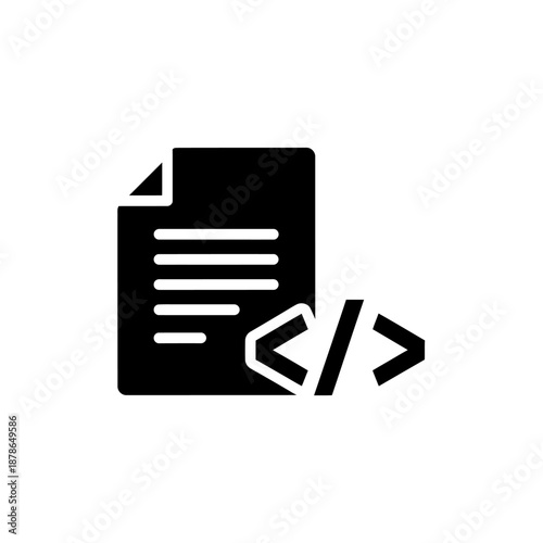 Close-up of a Document with Coding Symbols and Text for Software Development