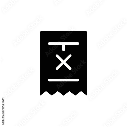 Close-up of a visit ticket with a barcode and bold black background for travel or event access