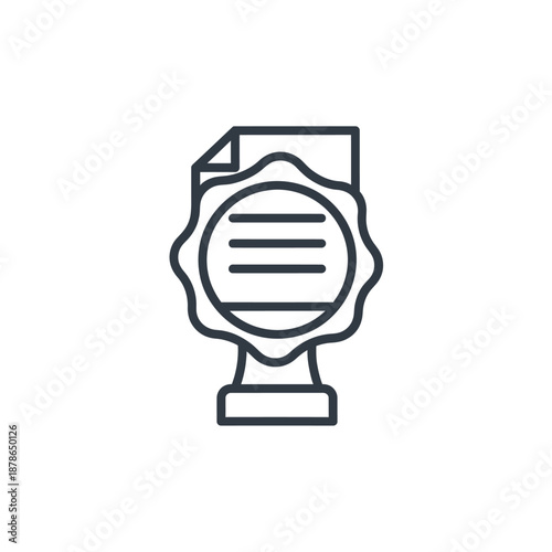 Close-up of Award Medal with Ribbon and Certificate for Achievement Recognition