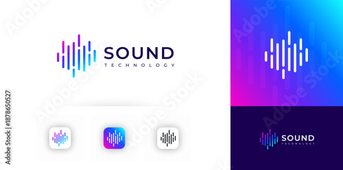 Logo AI Music Voice Sound Wave Pulse Audio Radio Frequency Equaliser Icon. Line Soundwave Volume Symbol. Media Brand Identity. Smart Play Song Digital Technology Beat Monitor. Vector Illustration