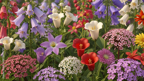 Vivid flowers in various shapes