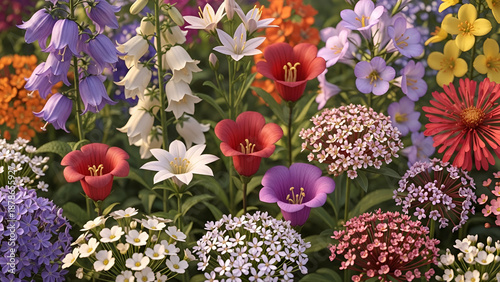 Vivid flowers in various shapes