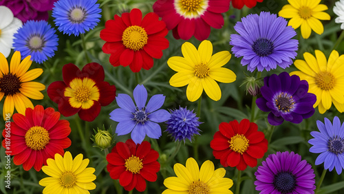 Vivid flowers in various shapes