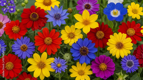 Vivid flowers in various shapes