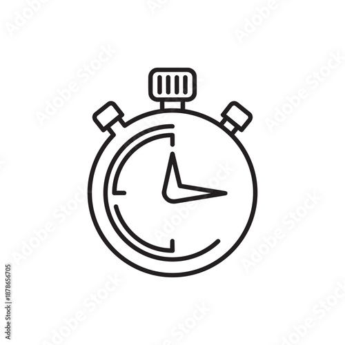 Stopwatch Timer Icon Vector for Time Tracking and Productivity