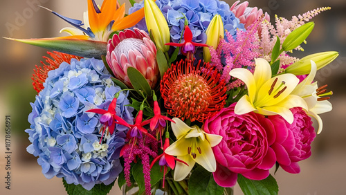 Vivid flowers in various shapes